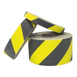 Anti-Slip Silicone Carbide Abrasive Grit Tape ~ Commercial Grade w Yellow and Black Stripe | Merco Tape™ M321