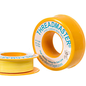 Threadmaster® Threadseal Tape ~ Yellow (for gas lines) High Density, Labeled, Import | Merco Tape® M44