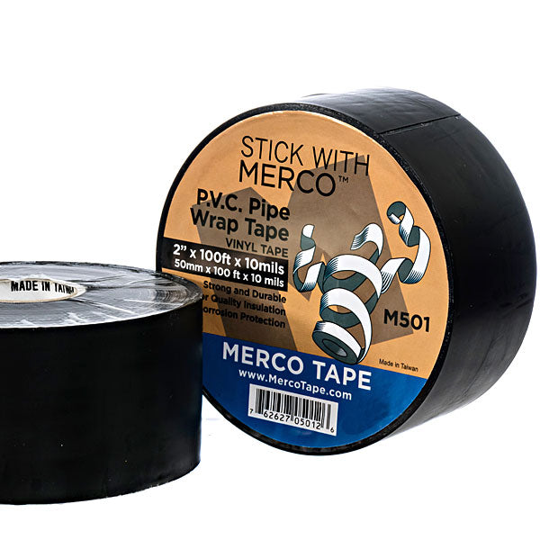 Merco Tape Logo Pipe Wrap Tape Black 10 mil PVC corrosion protection~Merco Tape™ M501 ...