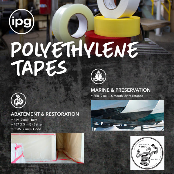 Merco Tape Logo INTERTAPE PE9 Polyethylene Film Masking/Sealing Tape - Straight Edges ...
