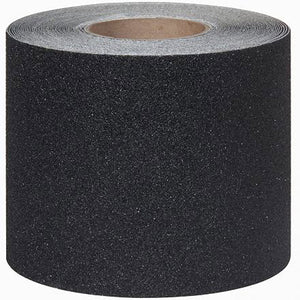 Anti-Slip Tape: Non-Abrasive, Solid, Black, 4 in x 60 ft, 45 mil Tape  Thick, Rubber, 3M™, 300
